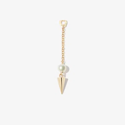 Maria Tash 18k Yellow Gold Short Spike Pearl Drop Charm