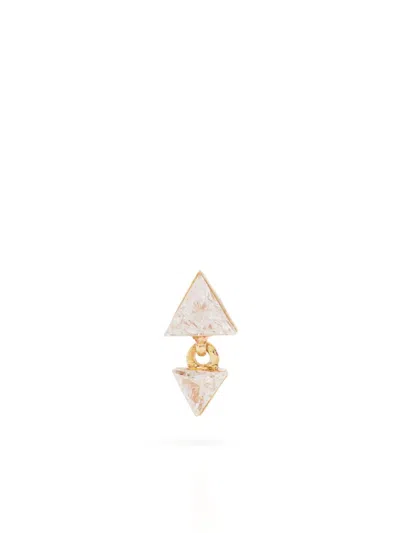 Maria Tash 18k White Gold Triangle Diamond Drop Earring