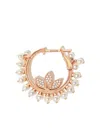 Maria Tash 18k Rose Gold Coronet Pearl Hoop Earring In Rosa