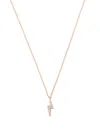Maria Tash Lightning Bolt 18kt Rose Gold Reversible Necklace With White And Black Diamonds In 粉色