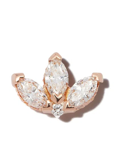 Maria Tash 18kt Rose Gold Lotus Diamond Stud Earring In Pink