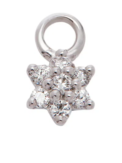 Maria Tash 18k White Gold Flower Diamond Charm