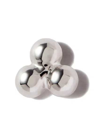 Maria Tash 18kt White Gold Three Ball Trinity Stud Earring