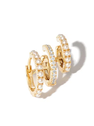 Maria Tash 18kt Yellow Gold Triple-hoop Earring