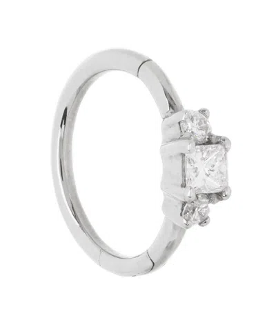 Maria Tash 5/16' 2mm Diamond Princess Hoop Earring