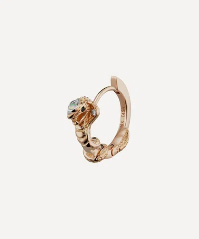 Maria Tash 9.5mm Opal And Diamond Cobra Hoop Earring