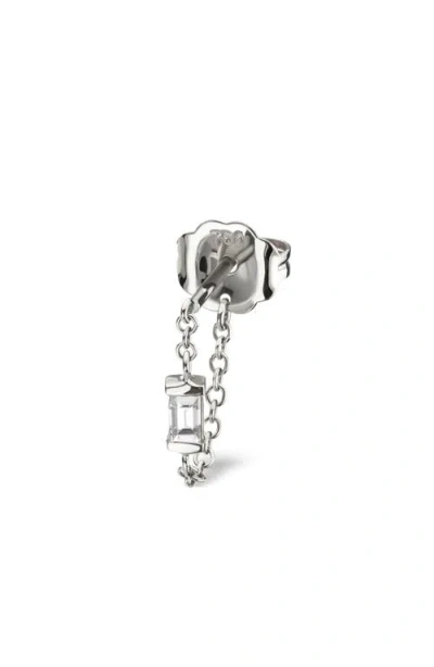 Maria Tash Baguette Diamond Single Chain Wrap Drop Earring In Metallic