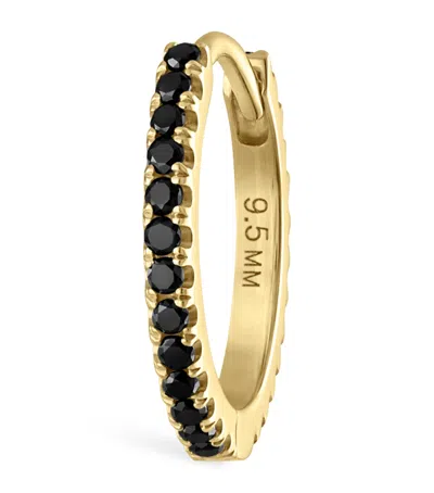 Maria Tash Black Diamond Eternity Single Hoop Earring In Gold