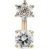 Maria Tash Cubic Zirconia Star Single Stud Earring In Yellow Gold