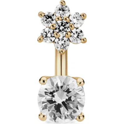 Maria Tash Cubic Zirconia Star Single Stud Earring In Yellow Gold