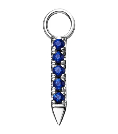 Maria Tash Diamond And Sapphire Eternity Bar Earring Charm In White