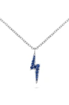 Maria Tash Diamond & Sapphire Lightning Pendant Necklace In Metallic