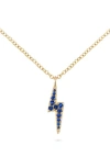 Maria Tash Diamond & Sapphire Lightning Pendant Necklace In Gold