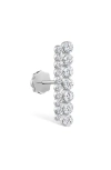 Maria Tash Diamond Apsara Single Bar Threaded Stud Earring In Metallic