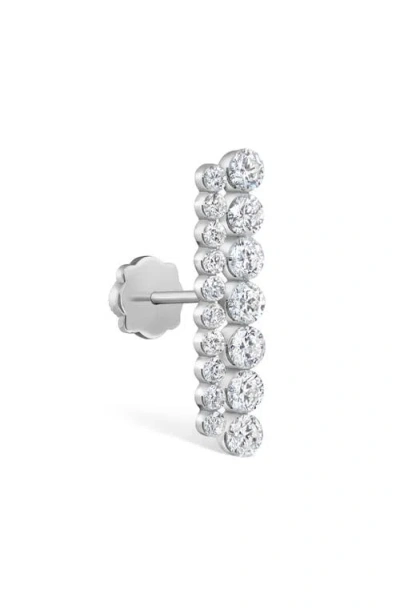 Maria Tash Diamond Apsara Single Bar Threaded Stud Earring In Metallic