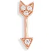 Maria Tash Diamond Arrow Threaded Stud In Rose Gold