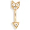 Maria Tash Diamond Arrow Threaded Stud In Yellow Gold