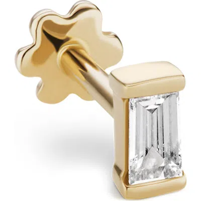 Maria Tash Diamond Baguette Single Threaded Stud Earring In Gold