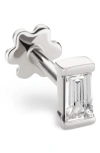 Maria Tash Diamond Baguette Threaded Stud Earring In White Gold/diamond