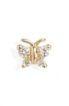 Maria Tash Diamond Butterfly Stud Earring In Gold