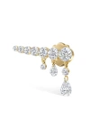 Maria Tash Diamond Crescendo Single Bar Stud Earring In Gold