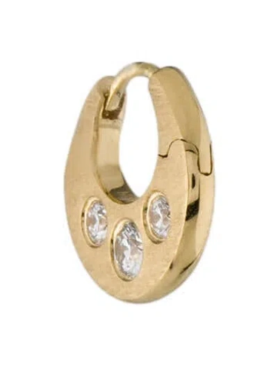 Pre-owned Maria Tash Diamond Crescent Reversible Hoop Earring In Multi