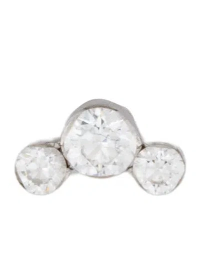 Pre-owned Maria Tash Diamond Curve Single Threaded Stud Earring In Multi