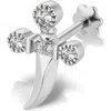 Maria Tash 18ct Diamond Trinity Hilt Dagger Single Threaded Stud Earring Left In Silver