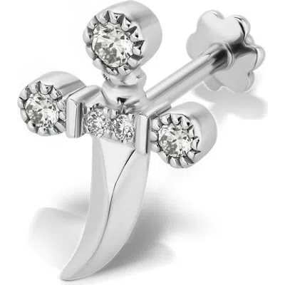 MARIA TASH MARIA TASH DIAMOND DAGGER SINGLE THREADED STUD EARRING