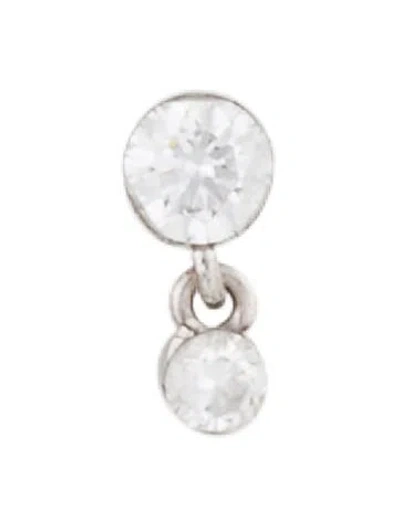 Pre-owned Maria Tash Diamond Dangle Threaded Stud Earring In Multi