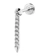 Maria Tash Diamond Eternity Bar Charm Threaded Stud Earring In White