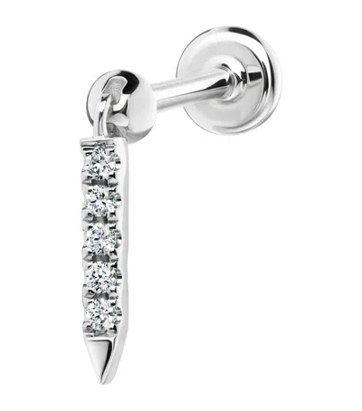 Maria Tash Diamond Eternity Bar Single Threaded Stud In White