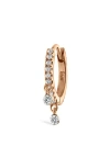 Maria Tash Diamond Eternity Double Charm Hoop Earring In Gold