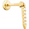 Maria Tash Diamond Eternity Single Bar Charm Stud Earring