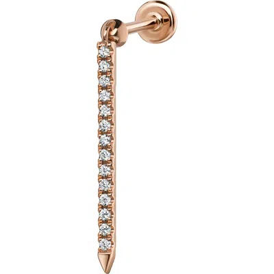Maria Tash Diamond Eternity Single Bar Charm Stud Earring