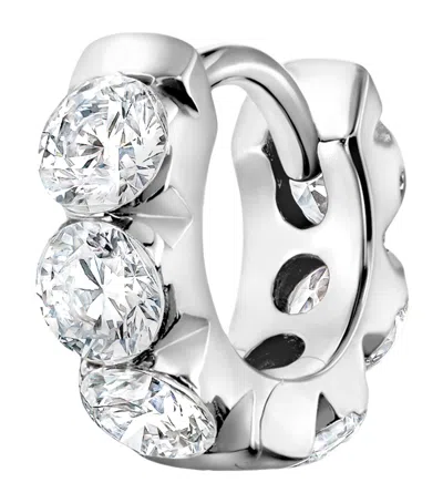 Maria Tash Diamond Eternity Single Hoop Earring In White