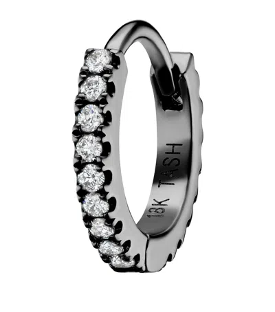 Maria Tash Diamond Eternity Single Hoop Earring In Black