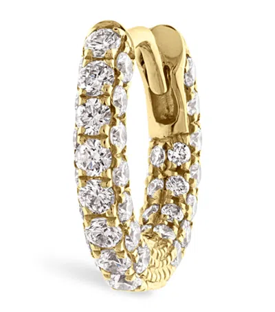 Maria Tash Yellow Gold And Diamond Five Row Pavé Hoop Earring