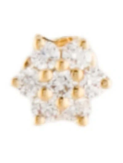 Pre-owned Maria Tash Diamond Flower Single Threaded Stud Earring In Multi
