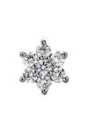 Maria Tash Diamond Flower Threaded Stud Earring In White Gold