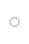 Maria Tash Diamond Horizontal Eternity Single Hoop Earring, 8mm In White Gold