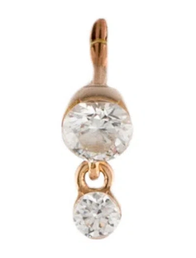 Pre-owned Maria Tash Diamond Invisible Set Dangle Single Stud Earring In Multi