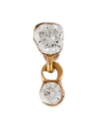 Pre-owned Maria Tash Diamond Invisible Set Dangle Threaded Single Stud Earring In Multi