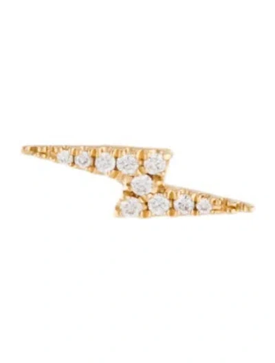 Pre-owned Maria Tash Diamond Lightning Bolt Single Threaded Earring In Multi