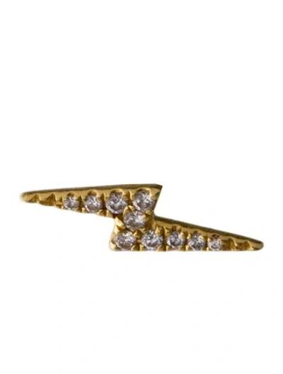 Pre-owned Maria Tash Diamond Lightning Bolt Single Threaded Stud Earring In Multi