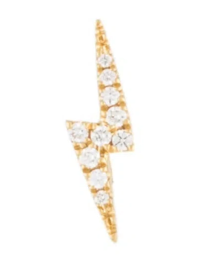 Pre-owned Maria Tash Diamond Lightning Bolt Single Threaded Stud Earring In Multicolor