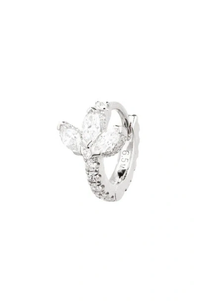 Maria Tash Diamond Lotus Eternity Huggie Hoop Earring In Silver