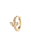 Maria Tash Diamond Lotus Eternity Huggie Hoop Earring In Gold