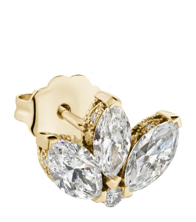 Maria Tash Diamond Lotus Single Stud Earring In Gold
