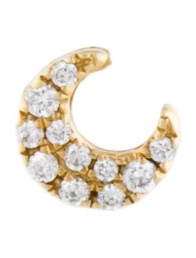 Pre-owned Maria Tash Diamond Moon Threaded Single Stud Earring In Multi